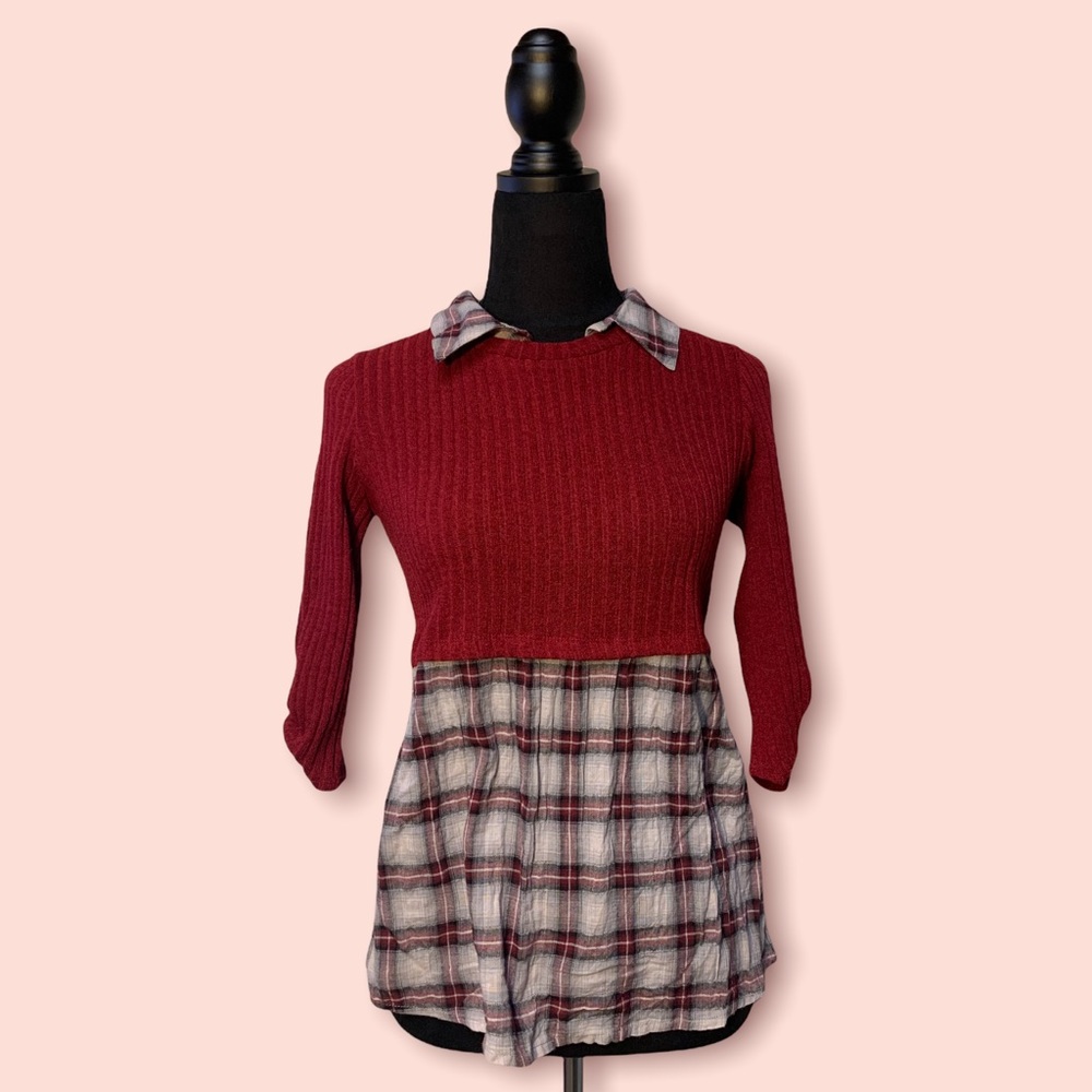 A. Byer- Womens S layered look top